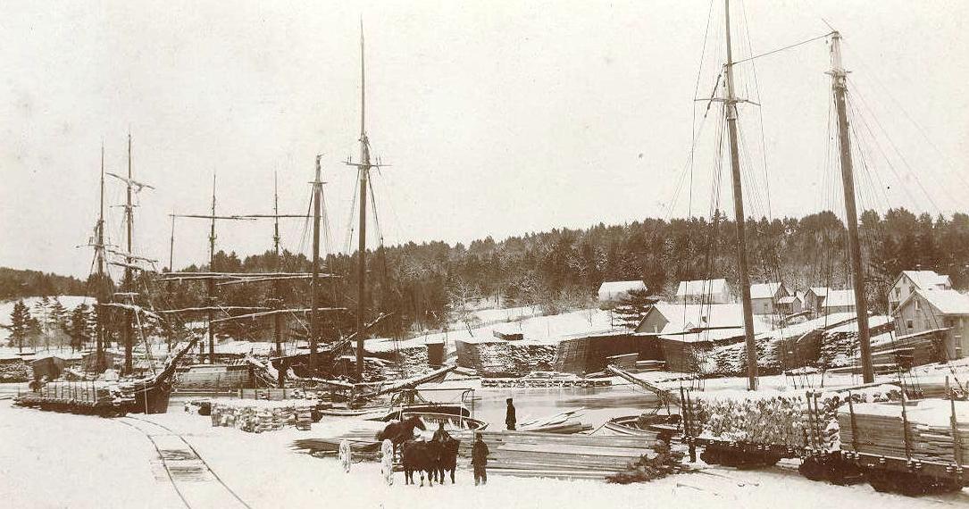 715.10 dbp116 shipping lumber railwy wharf c1900 cropped